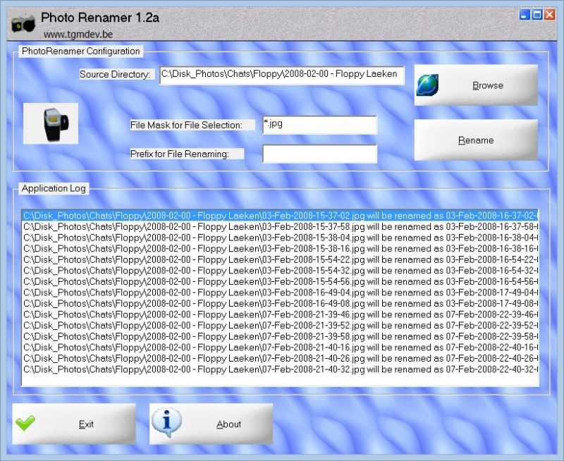 PhotoRenamer 1.2a