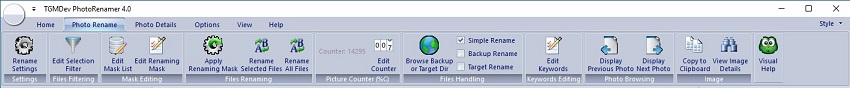 PhotoRenamer 4.1 Ribbon