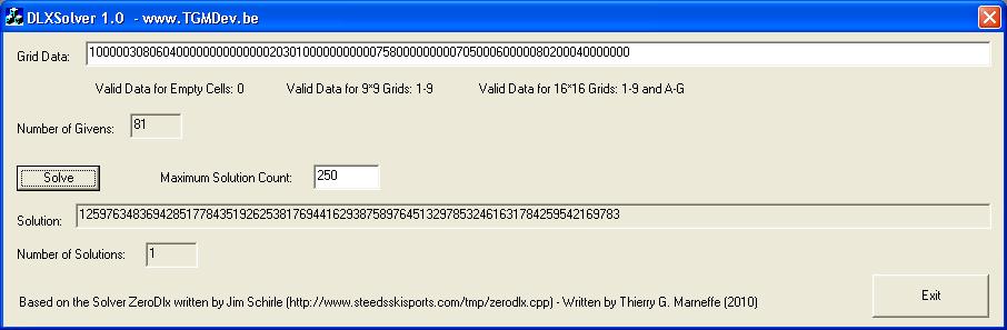 DLXSolver 1.0